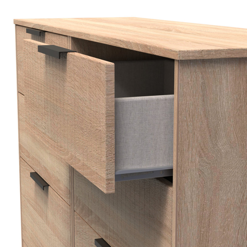 Charay 115 cm W Chest of 6 Drawers, Bardolino Oak