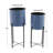 2 Piece Metal Indoor Outdoor Planter with Removable Stand Set-60663456