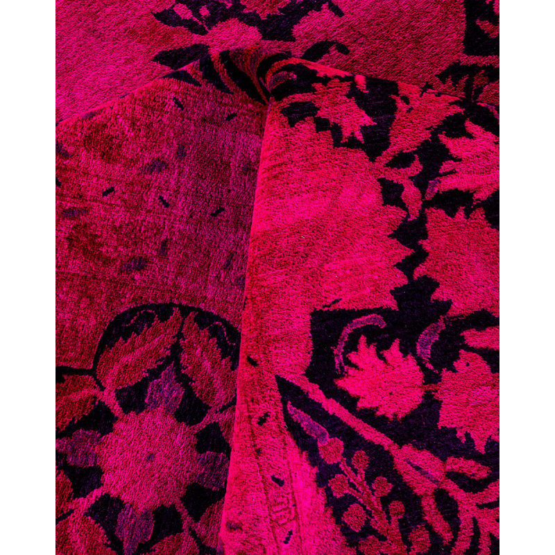 Tapis rose noué à la main de conception unique Holsworth - rose