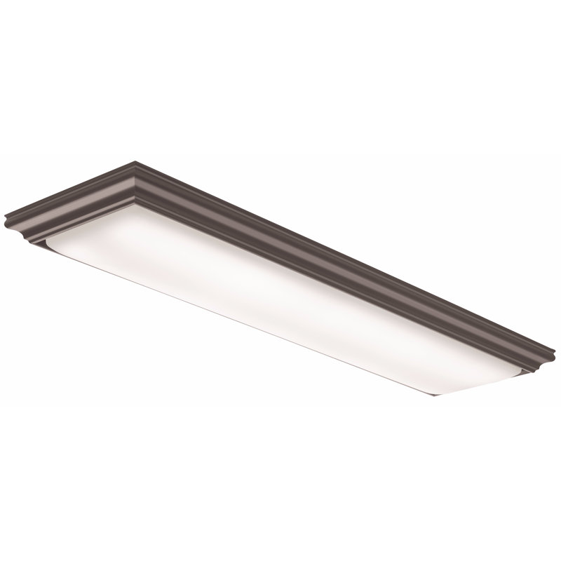 Brown Wood and Glass LED Flush Mount Ceiling Light
