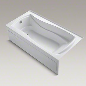 Mariposa Vibracoustic 72" x 36" Soaking Bathtub, Biscuit, Left