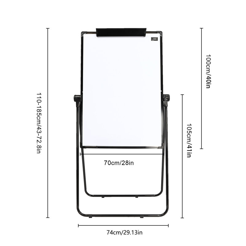 28" x 40" Foldable Double Sided Adjustable White Board
