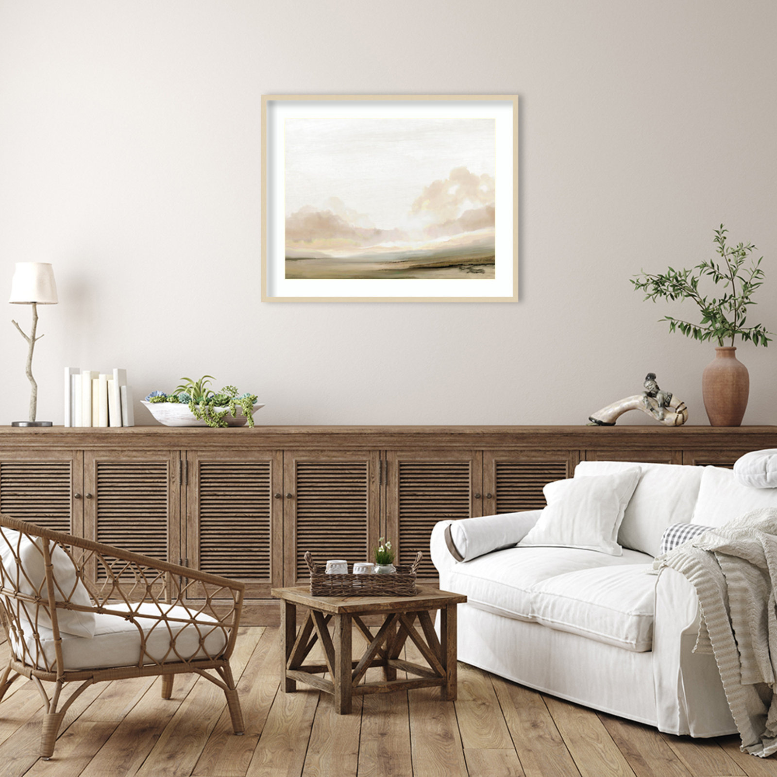 Southern Landscape by Dan Hobday, Brown, 33" H x 41" W x 1" D