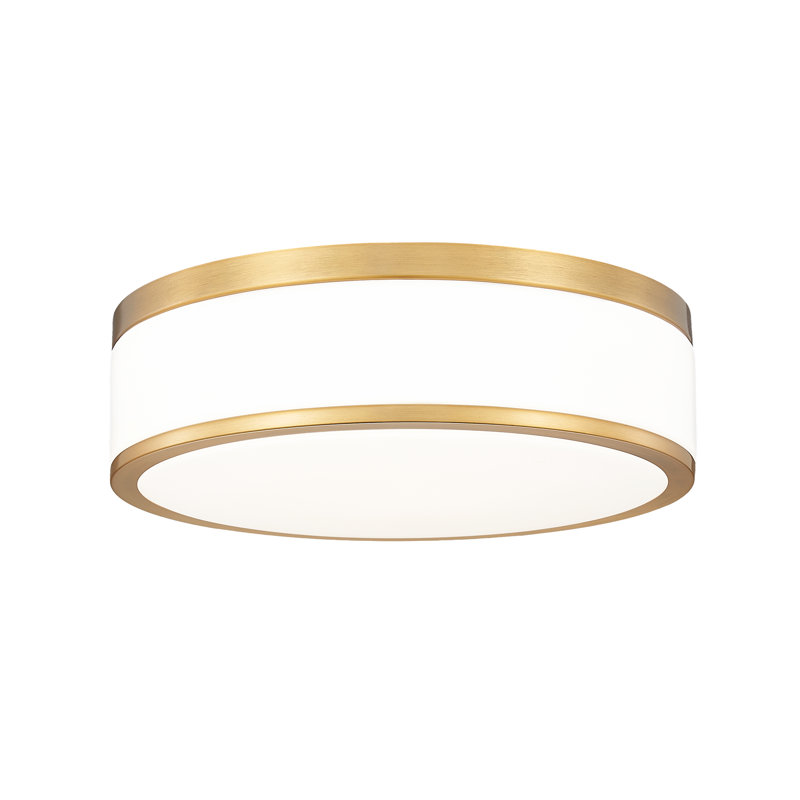 Plafonnier encastré 1 lumière Cispus, Or, H 3,5 po x l 12 po x P 12 po