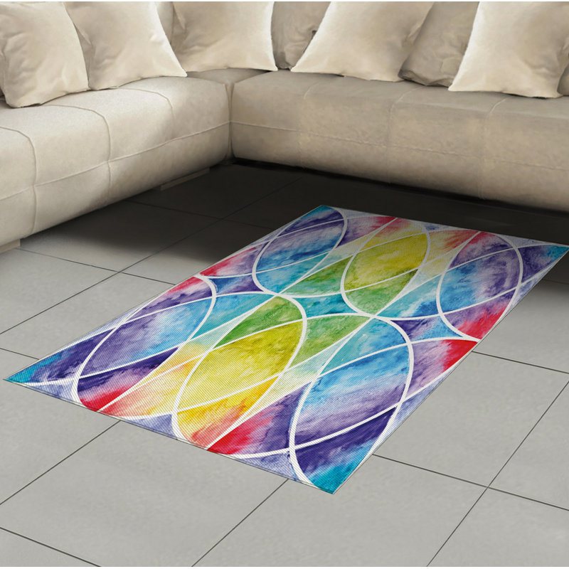 Ombre High Density Long Fiber Poly Threads Decorative Area Rug Carpet, Rectangle 4' x 5'8"