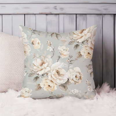 Floral Delicate Flower Pattern VIII Flowers Pillow Cover