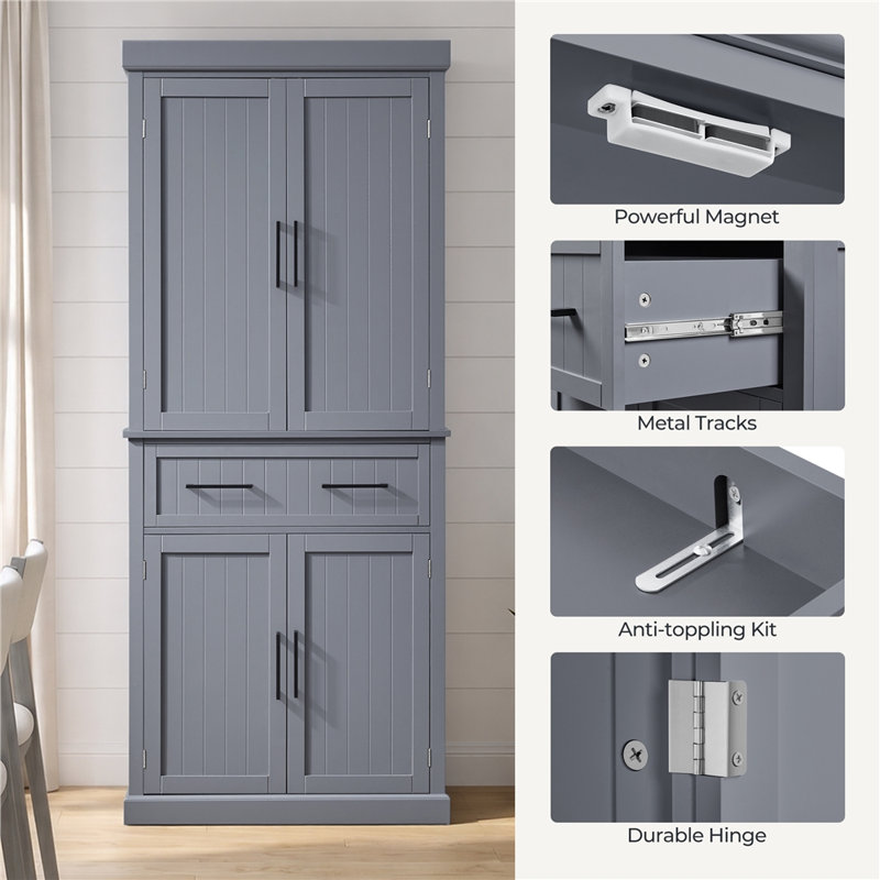 Buntin Kitchen Cabinet, Grey