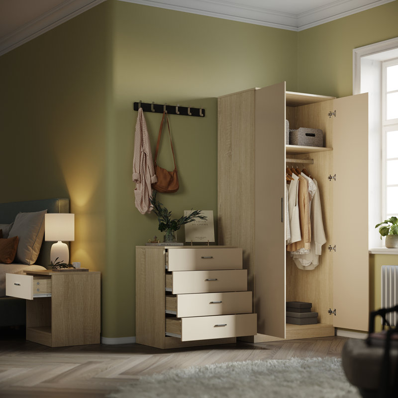 76*47*180cm, 3 Piece Bedroom Set, Oak