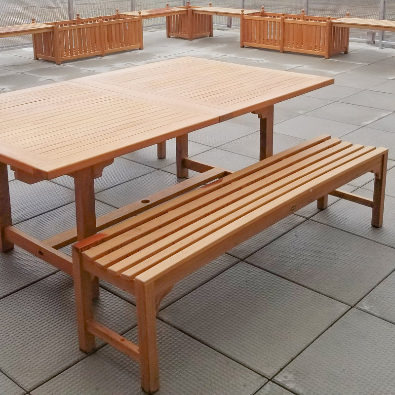Banc de douche en teck, H 17,75 po x l 70,75 po x P 15,75 po