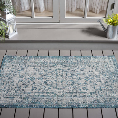 Tapis intérieur / extérieur bleu Arneshia