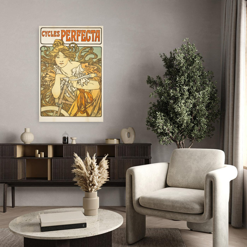 Cycles Perfecta, 1897 Estampe d'art mural abstrait contemporain, H 36 po x l 24 po