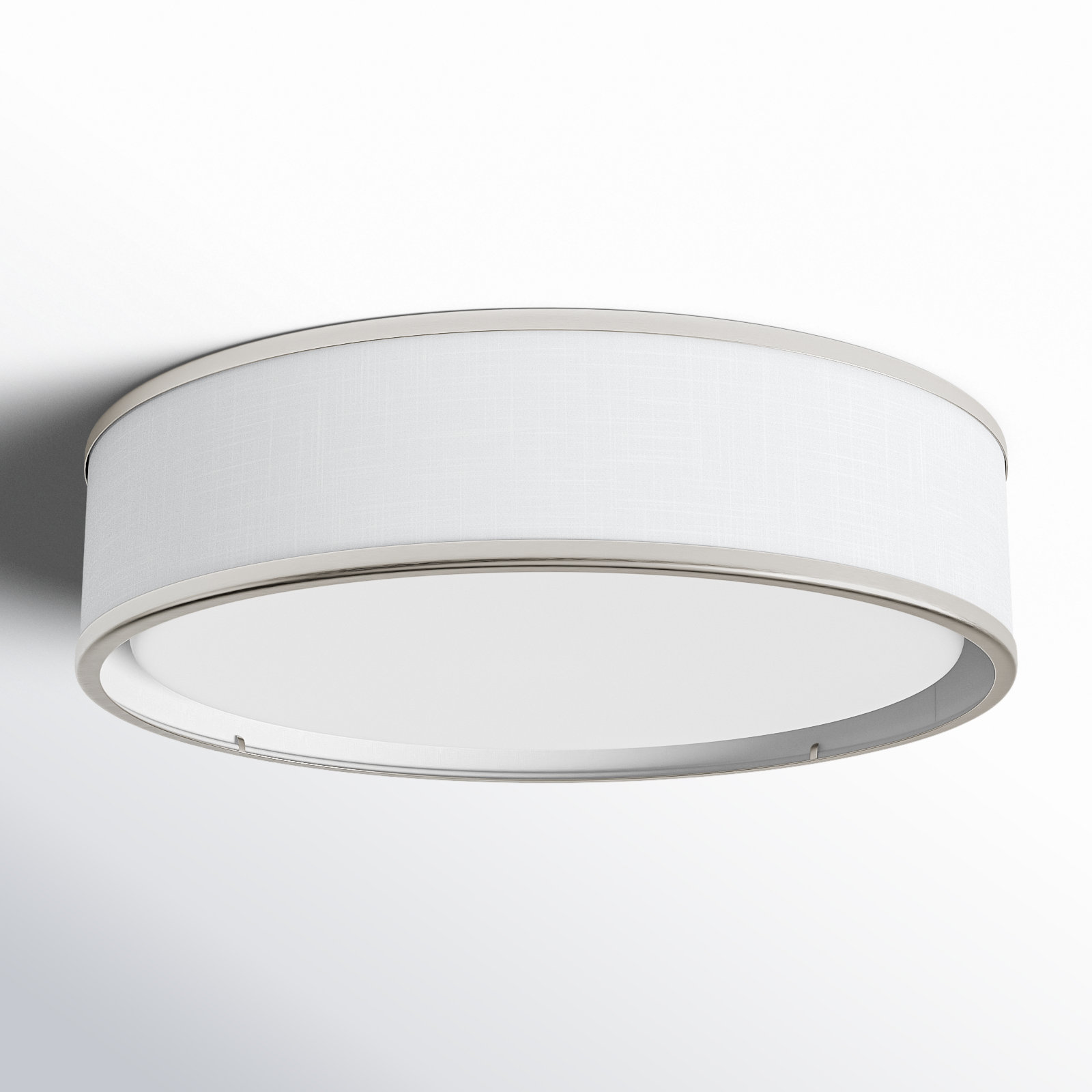 Jessalyn 3 Light LED Flush Mount, 5.5" H x 20" W x 20" D, Satin Nickel/White