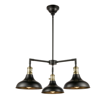 Metro - 3 Light - 30 inch - Black Antique Brass - Stem hung - Chandelier