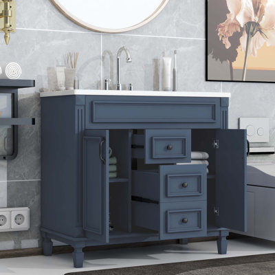Meuble-lavabo simple 35,9 po avec plateau en bois manufacturé Tores de Tores