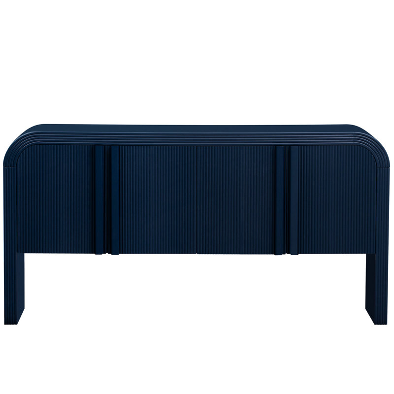 Armoire réglable à rayures bleu marine - pour l'organisation du salon moderne à 4 portes qui rehausse le sous-sol