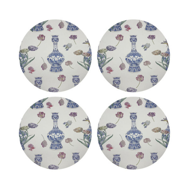Royal Delft Purissima Vegan Leather Round Coasters