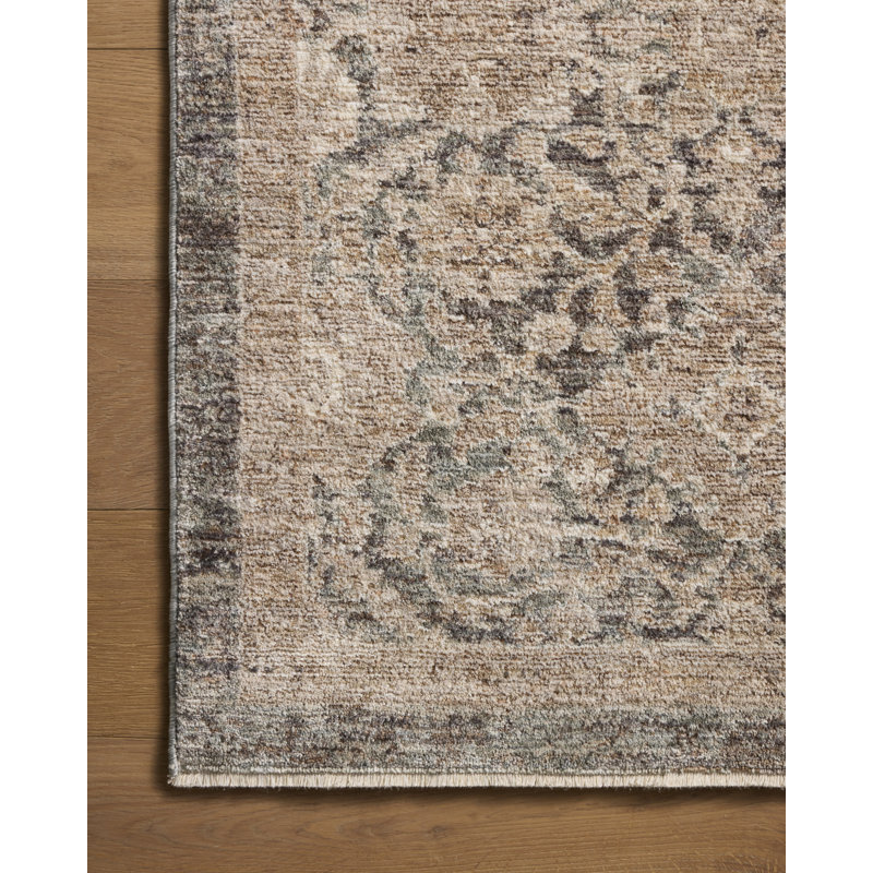 Tapis bleu océan / naturel Chris Loves Julia x Loloi Doris, 3 pi 6 po x 5 pi 6 po