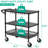 3-Tier Commercial-Grade Heavy-Duty Metal Rolling Cart — Storage Cart with Handle and Shelf Liners