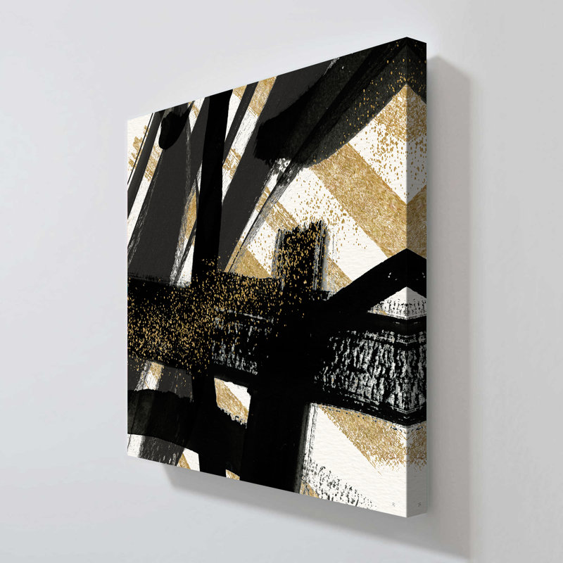 «Black Magic and Gold II» par Susan Jill, reproduction sur toile, H 28 po x l 28 po x P 1,5 po