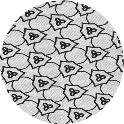 Tapis blanc/noir à motifs