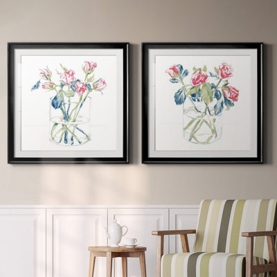 Hockney Roses I - Hockney Roses I - ensemble de 2 cadres photo