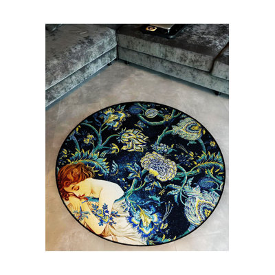 Tapis rond lavable à la machine