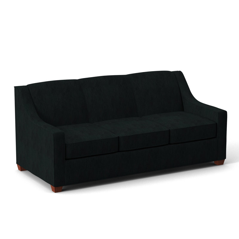 Phillips Square Arm Sofa with Reversible Cushions, Cardigan Coal, BM Cherry, 34.5" H x 76" W x 36" D