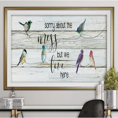 « we live here », reproduction de peinture à l’acrylique encadrée