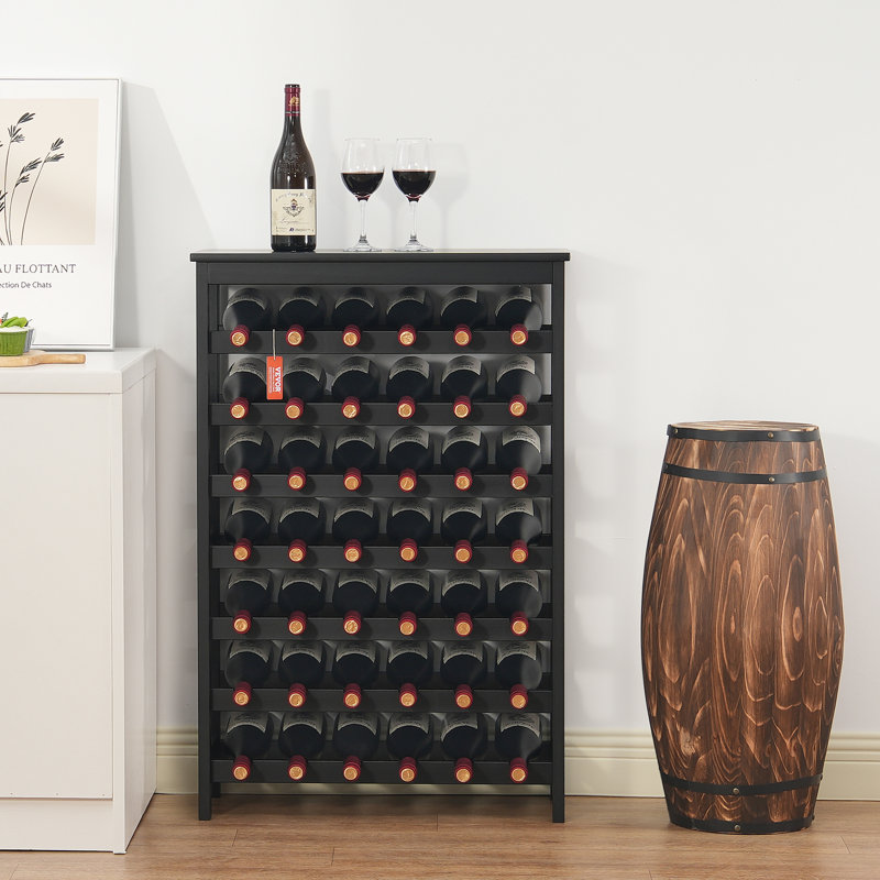42 Bottle 7-Tier Modular Wine Rack Bamboo Wood Display Shelf with TableTop