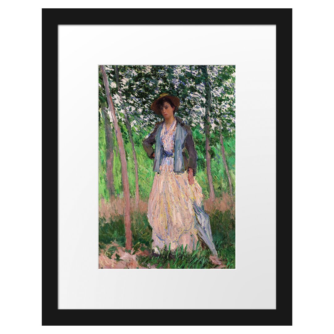 Gerahmter Kunstdruck The Walker Suzanne Hoschedé von Claude Monet