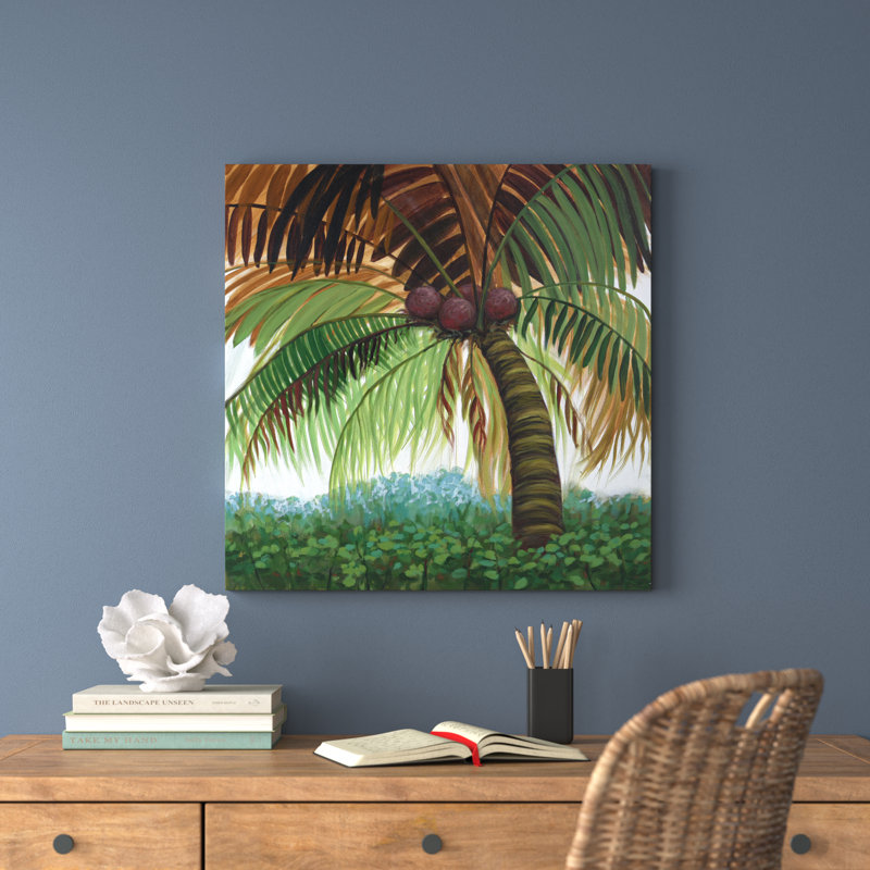 Tropic Palm II by Julie Joy - Wrapped Canvas Painting, 76cm H x 76cm W