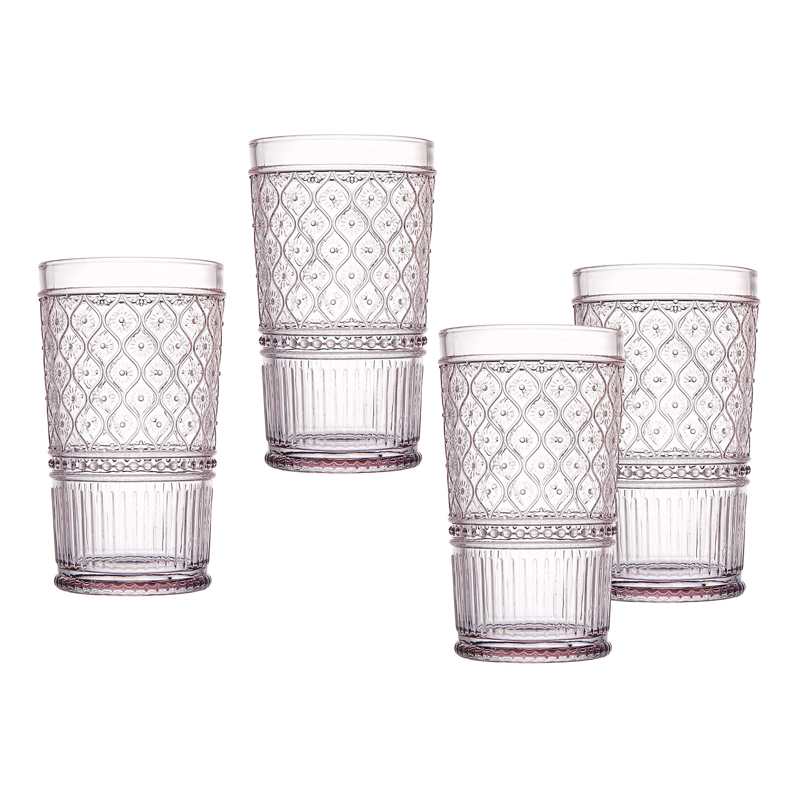 Claro Highball Glasses, 17 oz., Pink