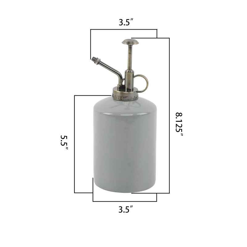 Vase de table en céramique Keayvin, Gris, H 8,13 po x l 3,5 po x P 3,5 po
