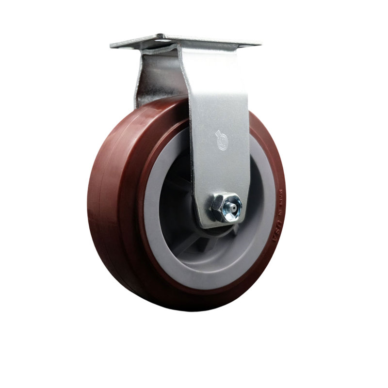 6 Inch Poly on Polyolefin Wheel Rigid Caster with Ball Bearing Service Caster|SCC-20R620-PPUB