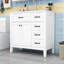 Meuble-lavabo autoportant avec lavabo en céramique, 3 tiroirs et armoire de rangement-977940258