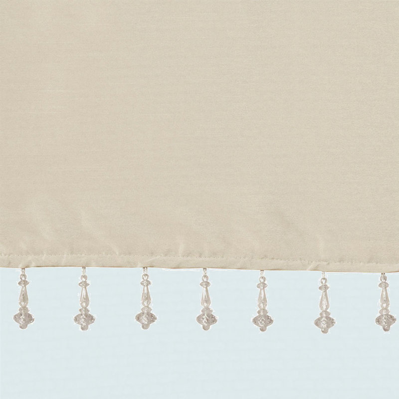 Lightweight Faux Silk Valance With Beads 50X26", Champagne