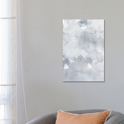 Grey Blue Abstract by Leah Straatsma - Painting on Canvas
