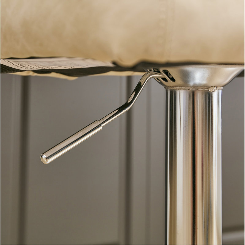 Adjustable Swivel Bar Stools With Chrome Base And Tufted Back, Ideal For Home Pub And Kitchen Island