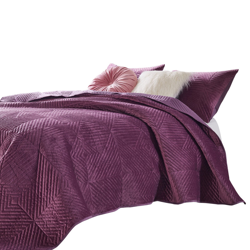 Orange Twin Reversible Microfiber Quilt Set with Sham