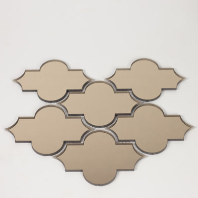 Reflections 4 in. x 5.5 in. Glass Mirror Small Lantern Arabesque Mosaic Decorative Kitchen & Bathroom Wall Tile