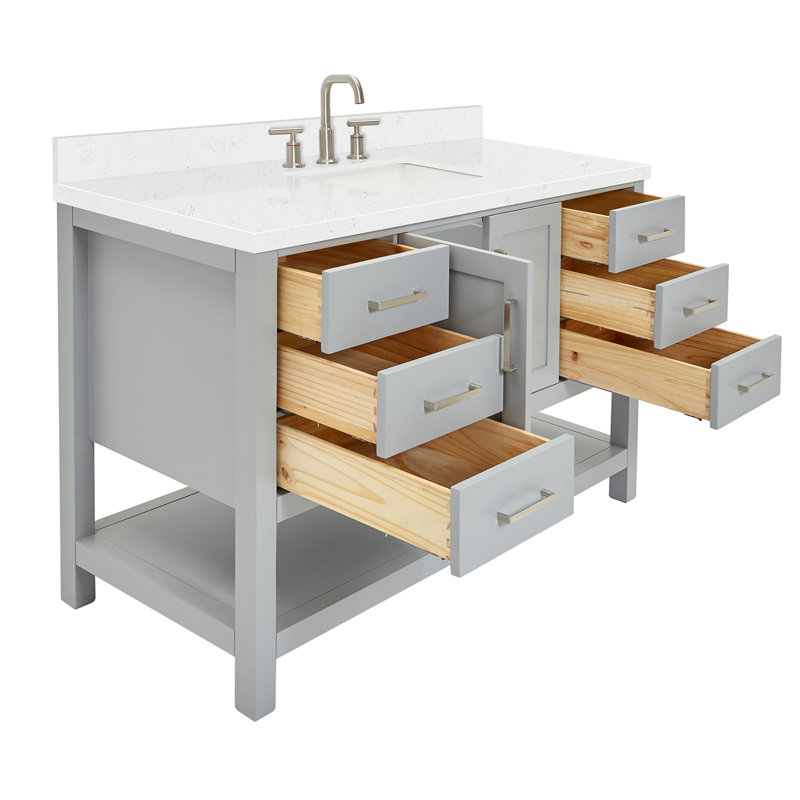 Meuble-lavabo simple ARIEL Moille, Gris, Rectangular