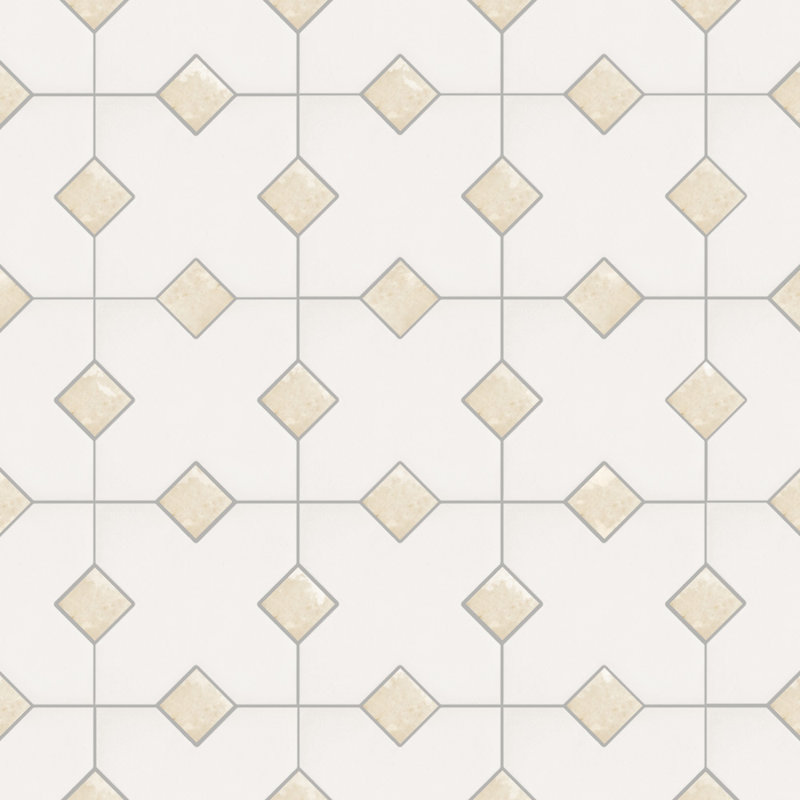 Carreau en porcelaine Cross and Dot, Os / rouge