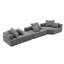 Canapé modulaire surdimensionné Boneless, ensemble de canapé de plancher Boucle de luxe, canapé convertible compressé, canapé spacieux rempli de mousse pour le salon, combinaison gratuite de 3 PC-967900017-967900030