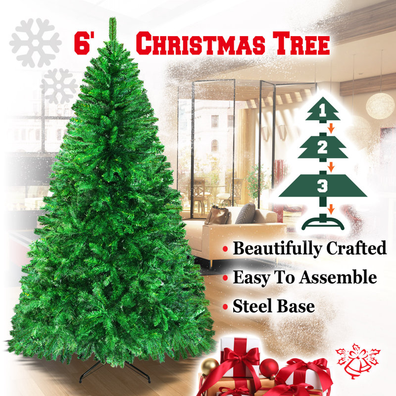 Arbre de noël artificiel pin vert, 6 pi
