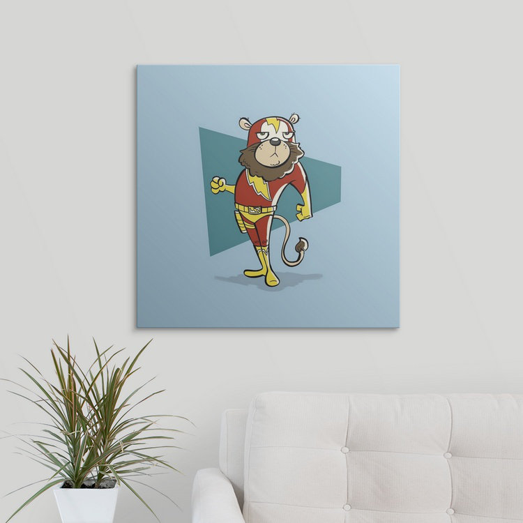 « lion-superhero animal art », impression, H 35 po x l 35 po x P 1,5 po, Toile