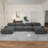4-Seat Boneless U-Shaped Sofa 32D High-Resilience Sponge Anti-Slip Design Chaise Design Extra-Wide Curved Armrests Multi-Free Combination No Assembly For Studies Living Rooms Media Rooms-419078992