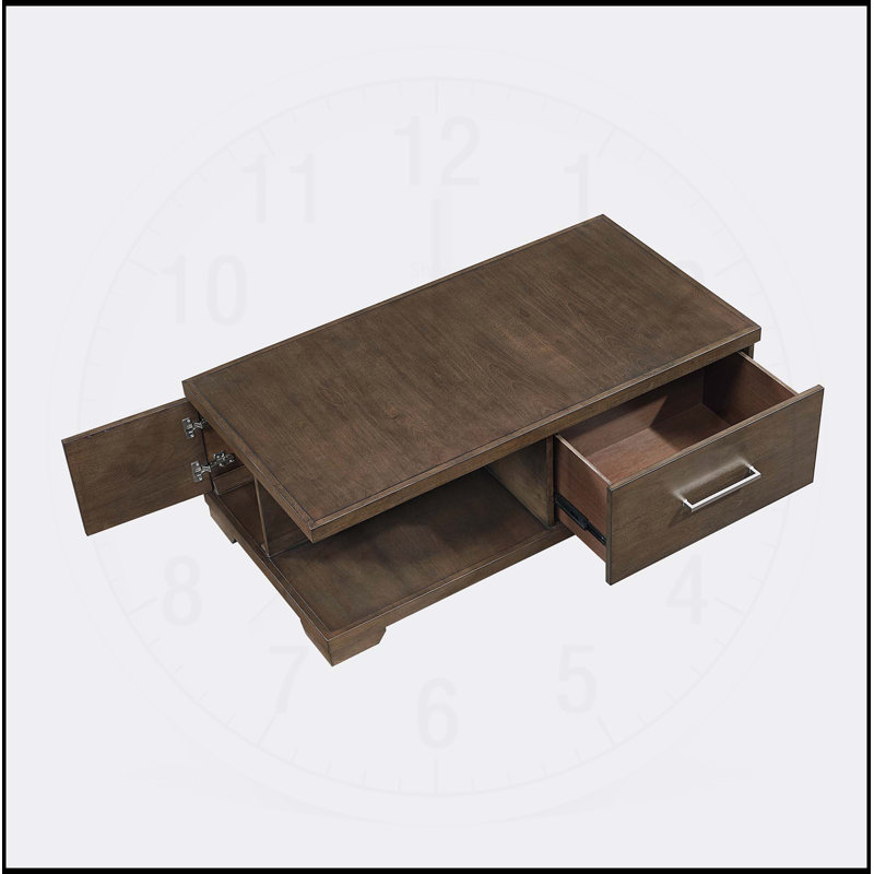 Table basse à tiroir en queue d'aronde de style moderne pour les salons contemporains
