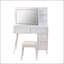 Meuble-lavabo moderne avec lumières DEL et miroir, ensemble de coiffeuse 4 tiroirs avec tabouret, luminosité à intensité variable de 3 couleurs, peu encombrant pour la chambre à coucher