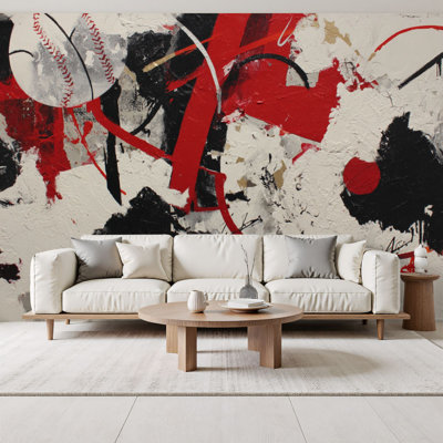 Papier peint adhésif peler et coller Graffiti Sport Trendy Cool Pop coloré Football américain Murales de basketball H 69 po x l 96 po amovible en papier peint mural auto-adhésif pour chambre à coucher salon bureau à domicile
