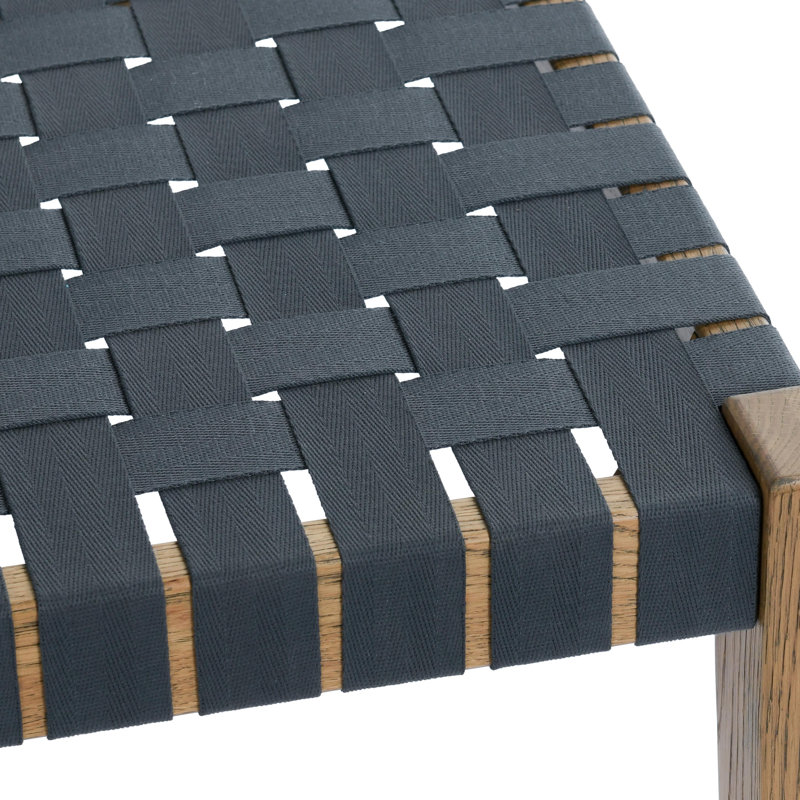 Orlando 62" Oak Wood Charcoal Bench, Brown/Charcoal